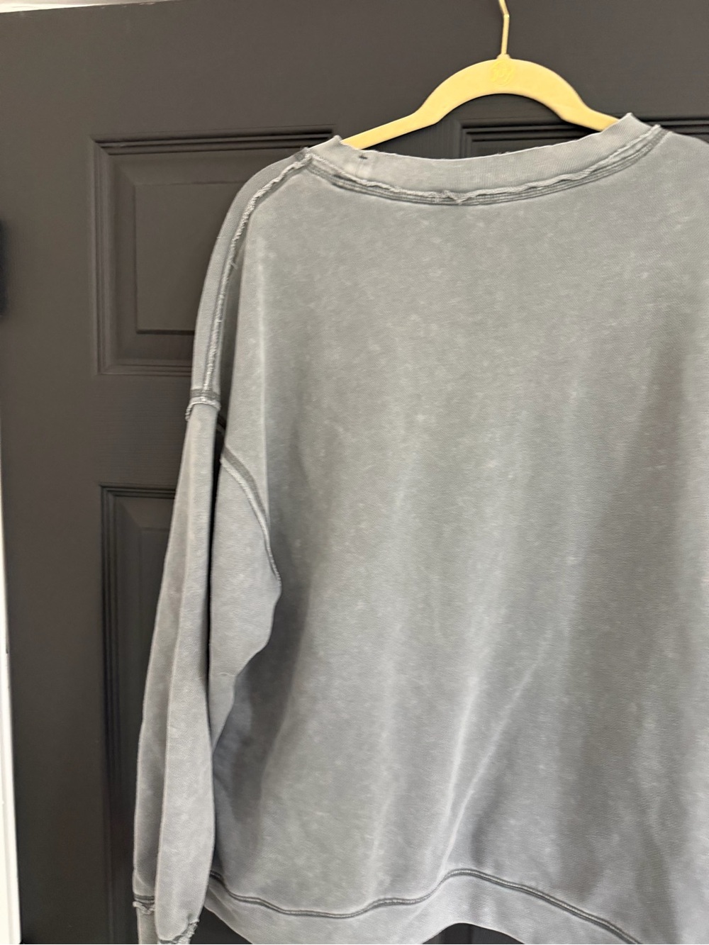 FP Movement by Free People Washed Charcoal Oversized Metti Distressed Crewneck - Picture 8 of 10